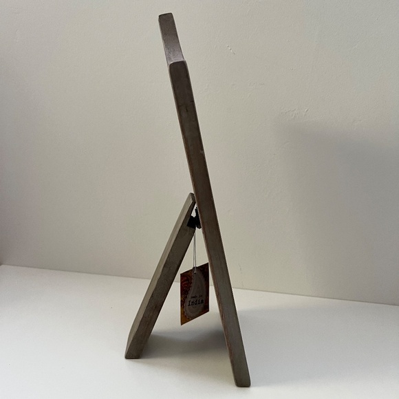 Handcrafted Rustic Wooden Necklace Display Easel Stand With Floral Accents - Picture 5 of 6